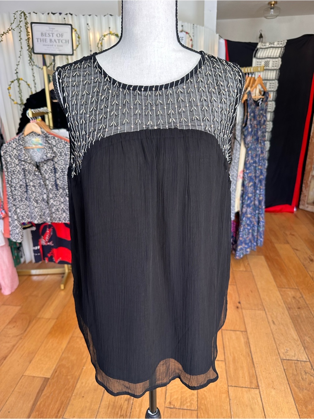 Piper by Townsen Arrow Embroidered Silk Top NWT